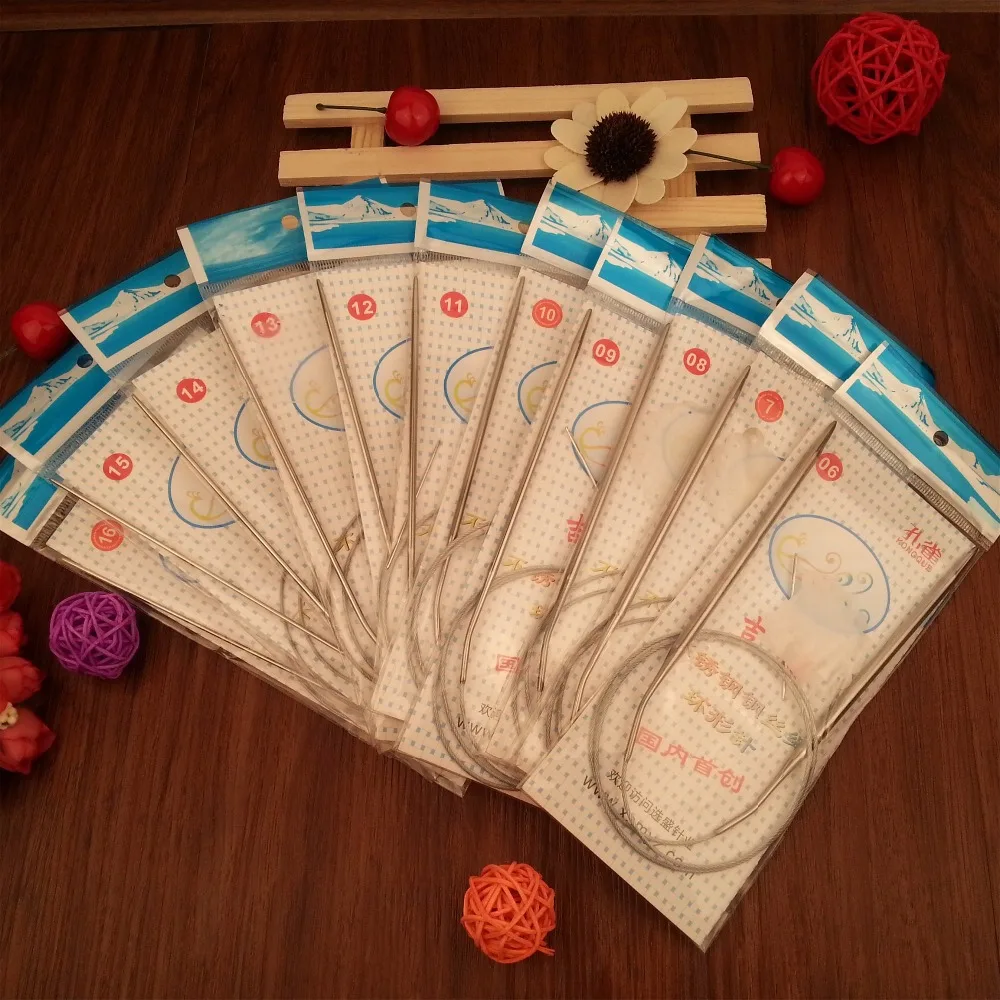 Free Shipping Stainless Steel Circular Knitting Needles set 11PCS/Set