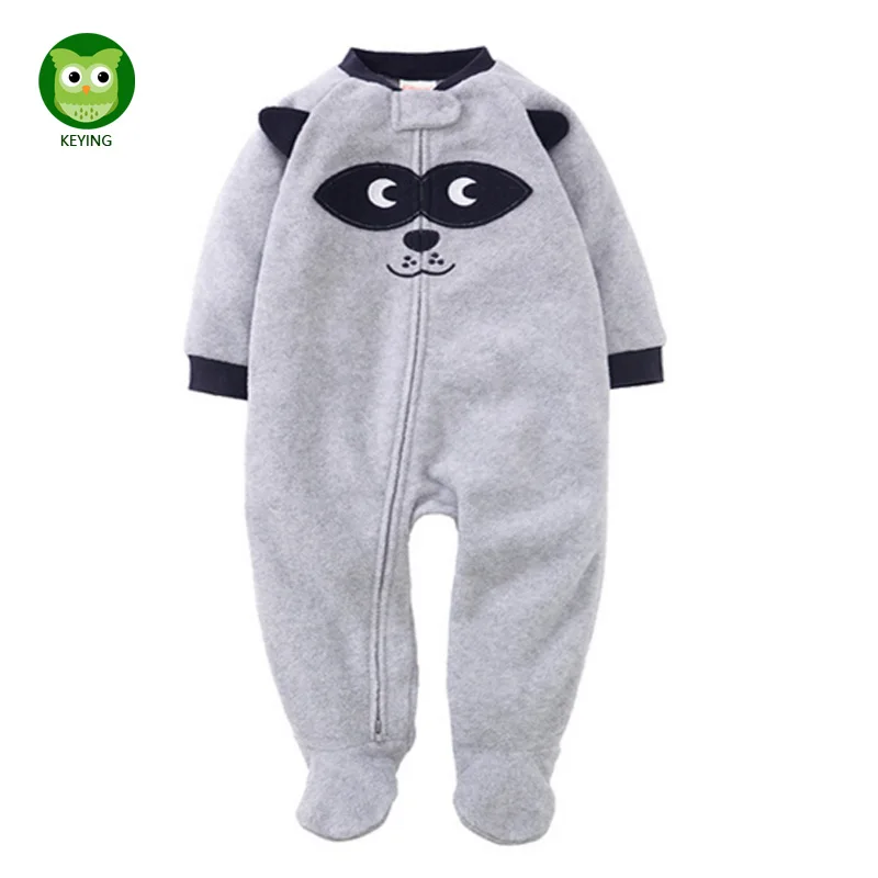 KEYING Unisex Baby Romper Winter Coral Fleece Long Sleeve Velour Romper