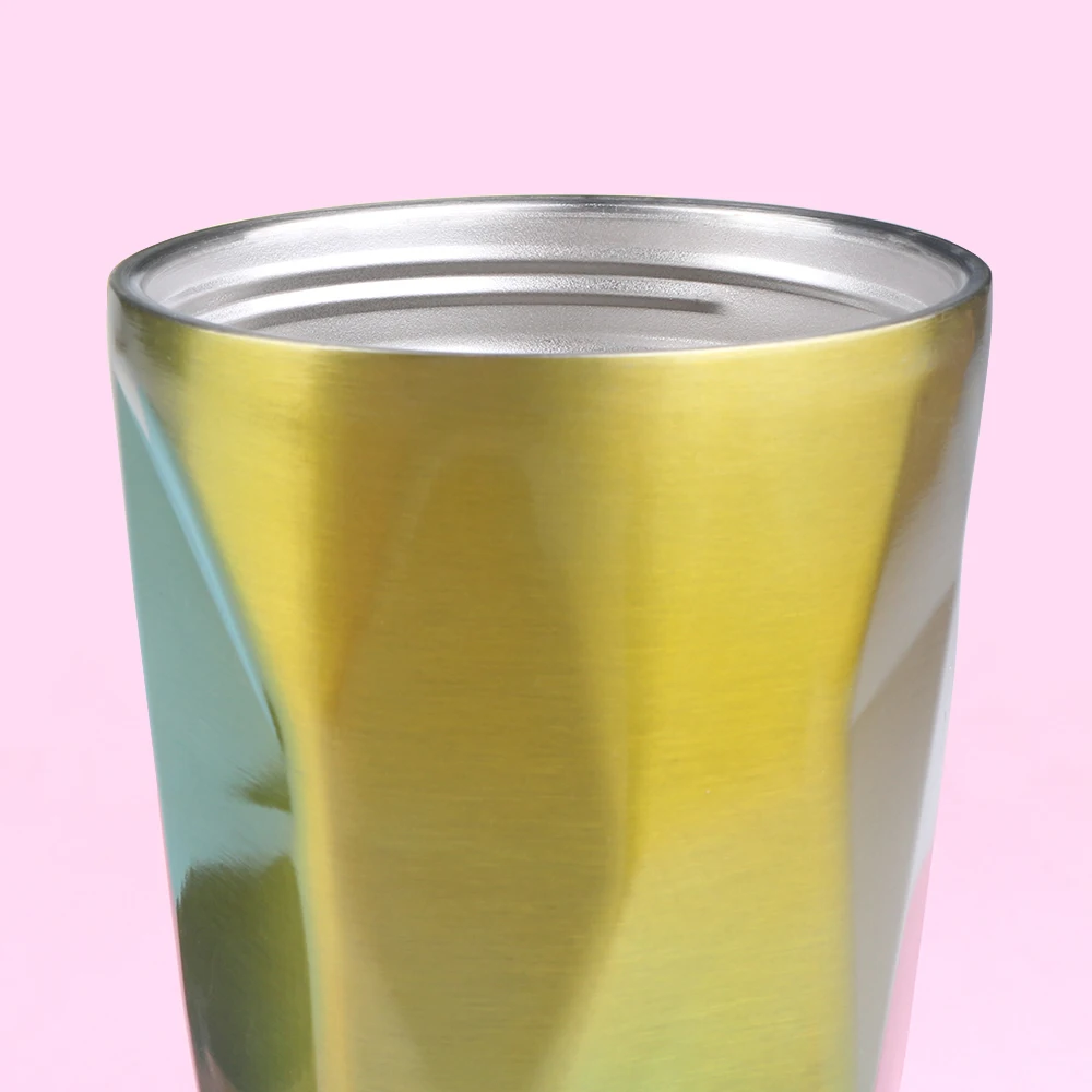 Летние крутые Шейк чашки уникальный градиент нерегулярные кофейные чашки высокое качество красочные металлические чашки Vogue портативный уплотнитель стакан с соломинкой