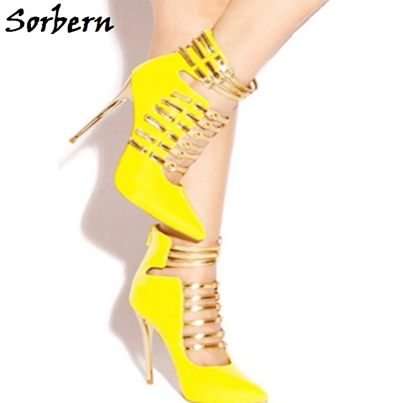 womens yellow high heel shoes