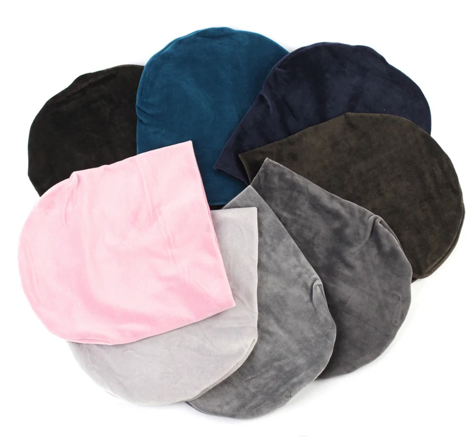 Женская велюровая шапка бини, повседневная, полиэстер, Skullies Beanies, для женщин, зимняя, бархатная, плотная, Балаклава, капот, Sapka GS034C-1
