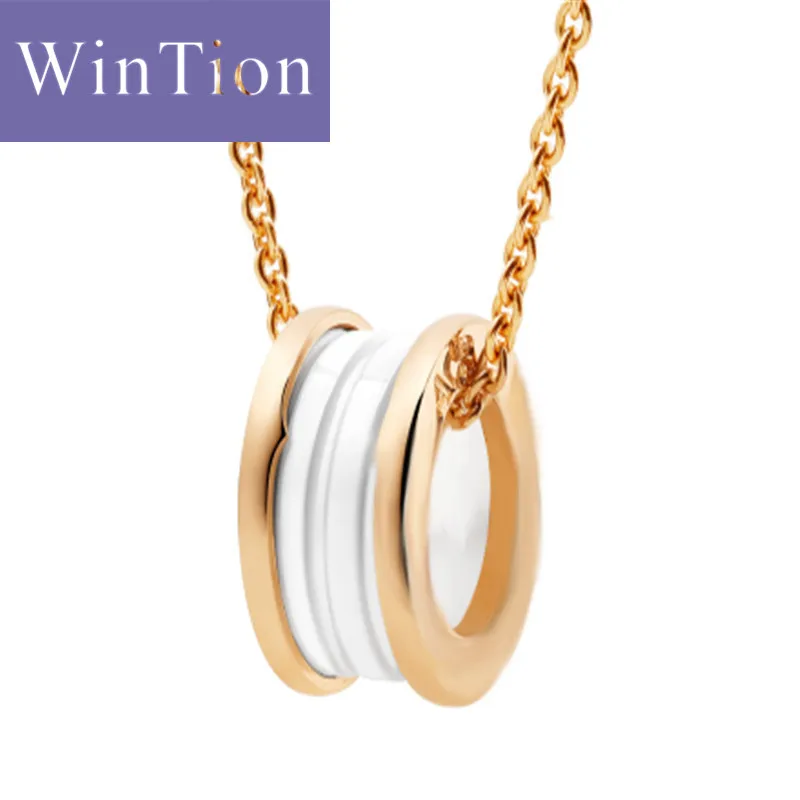 

WINTION BULGARIA 925 sterling silver authentic original gold circle pendant necklace ladies jewelry gifts fashion charm novelty