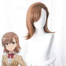 Misaka Mikoto парик некий волшебный индекс Косплей научный Railgun Misaka Mikoto волосы коричневый парик Взрослый Хэллоуин Аниме Реквизит