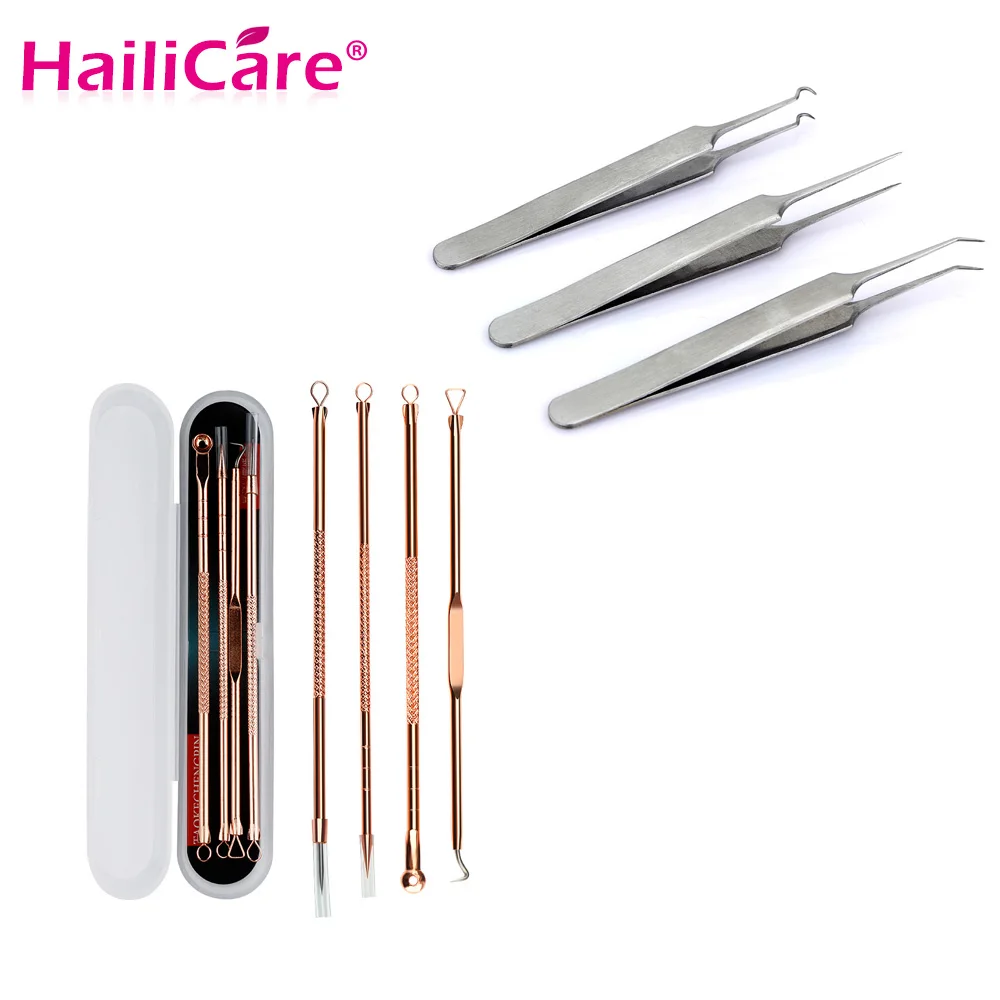 

Acne Blackhead Removal Tweezers Stainless Pimple Spot Comedone Extractor Pointed Bend Gib Head Beauty Face Clean Care Tool