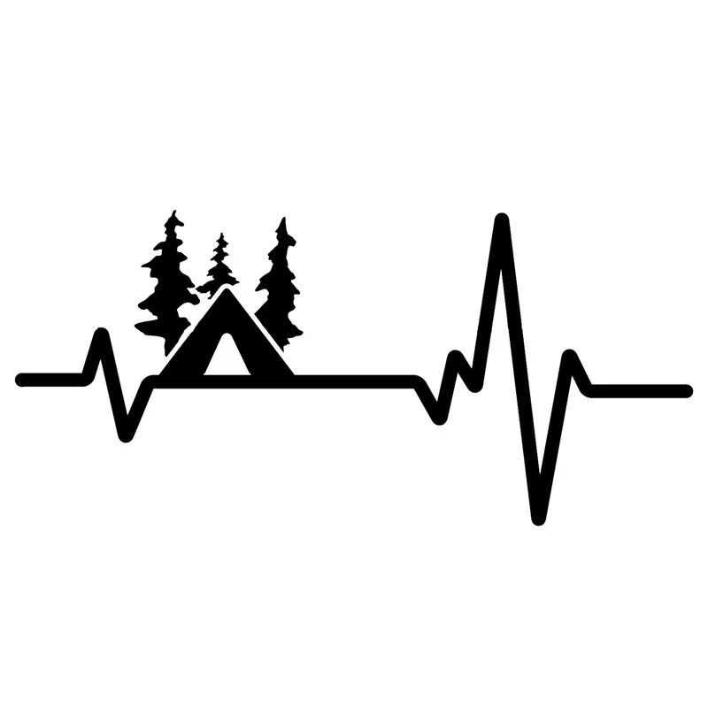 

16.6CM*7.7CM Fun Eagle Scouts Fishing Heartbeat Vinyl Car Sticker for BMW X1 X3 E60 E90 Audi A3 A4 KIA RIO Exterior Accessories