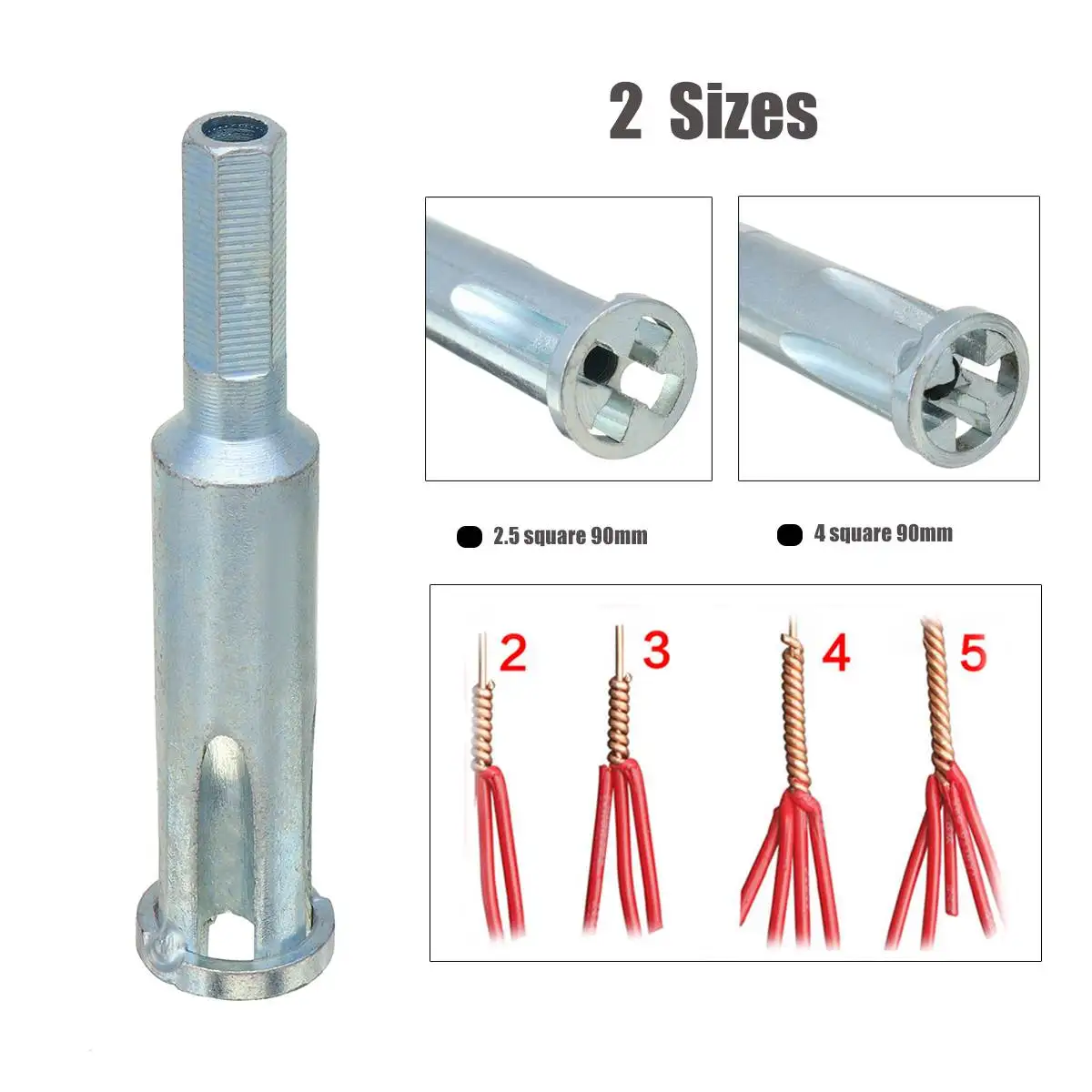 2,5/4 квадратный параллельный Электрический кабель Быстрый разъем универсальный инструмент для скручивания проводов зачистки Твистер металлическая дрель
