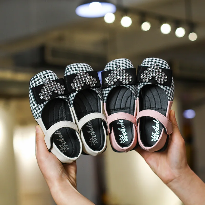 

Girls'leather Shoes Spring 2019 New Bright Drill Girls Dance Shoes Baby Princess Shoes Single Shoes