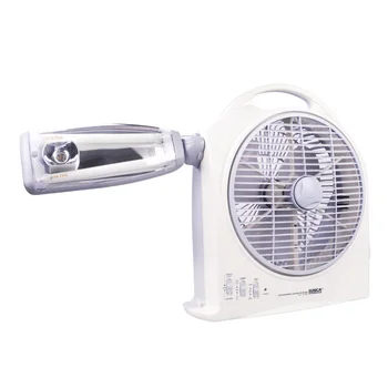 

15w POWER box fan 10" Oscillating Fan (High/ Low Speed) outdoor travel fan hiking fan rechargeable ac/dc fan with LED light