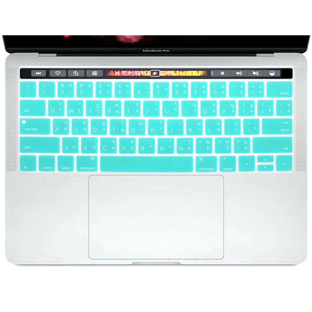 HRH тайский/Английский пыленепроницаемый силиконовый чехол для клавиатуры, Защитная пленка для Mac New Pro Touch Bar 13," A1706 A2159 15,4" A1707A1990