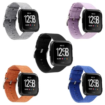 

Weaving Watchband For Fitbit Versa Wristband Wrist Strap Smart Watch Band Strap Denim Watchband Replacement Smartwatch Band