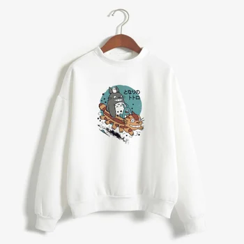 

Janpeses Anime My Neighbor Totoro Hoodie Funny Cartoon Hayao Miyazaki Susuwatari Splash Sweatshirts Pullover Fleece Hoodies