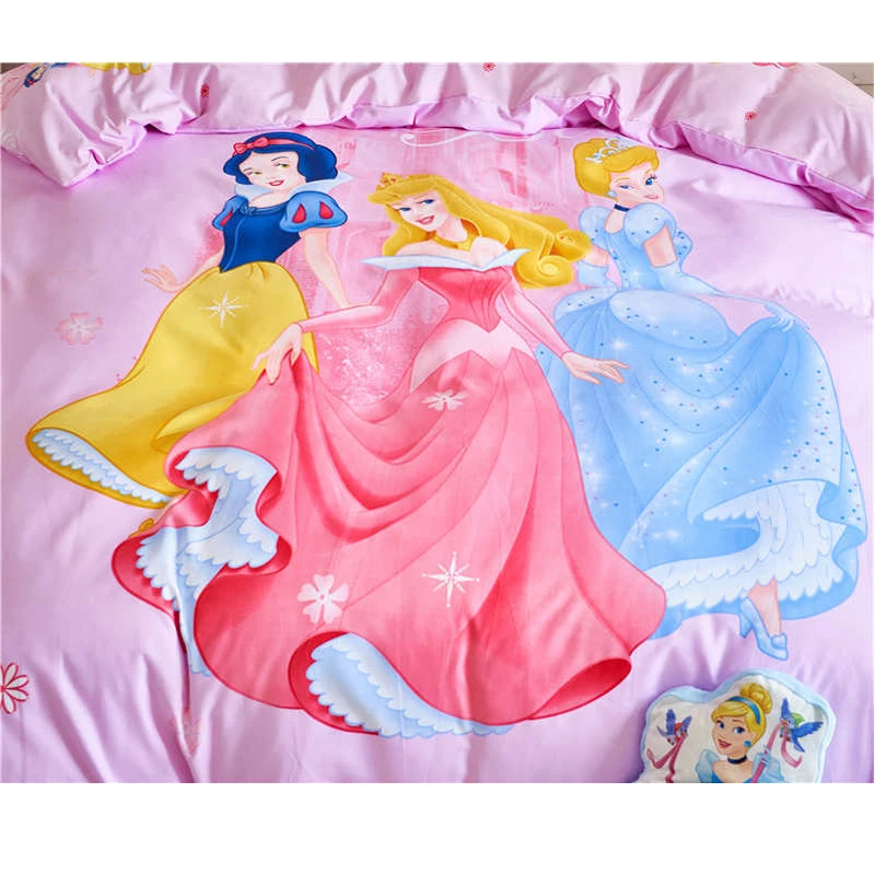 سنو وايت الأميرة 3D طقم سرير الأطفال الفتيات طفل ورقة مسطحة السرير غطاء المنسوجة ديكور غرفة نوم حاف مجموعة غطاء