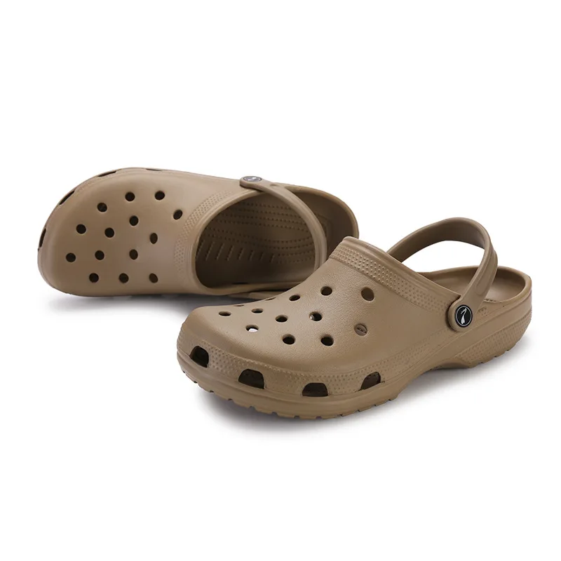 2018 Men Sandals Summer Slippers Shoes Croc fashion beach Sandals Casual Flat Slip On Flip Flops Men Hollow Shoes