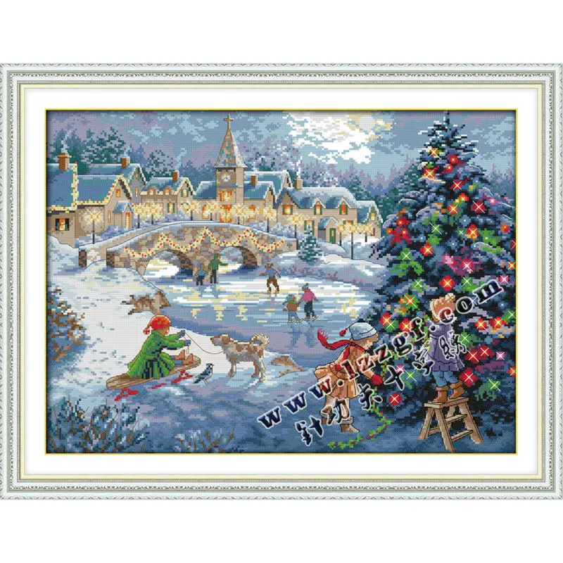 Joy Sunday Needlework Cross Stitch Kits printed canvas DMC 14CT 11CT