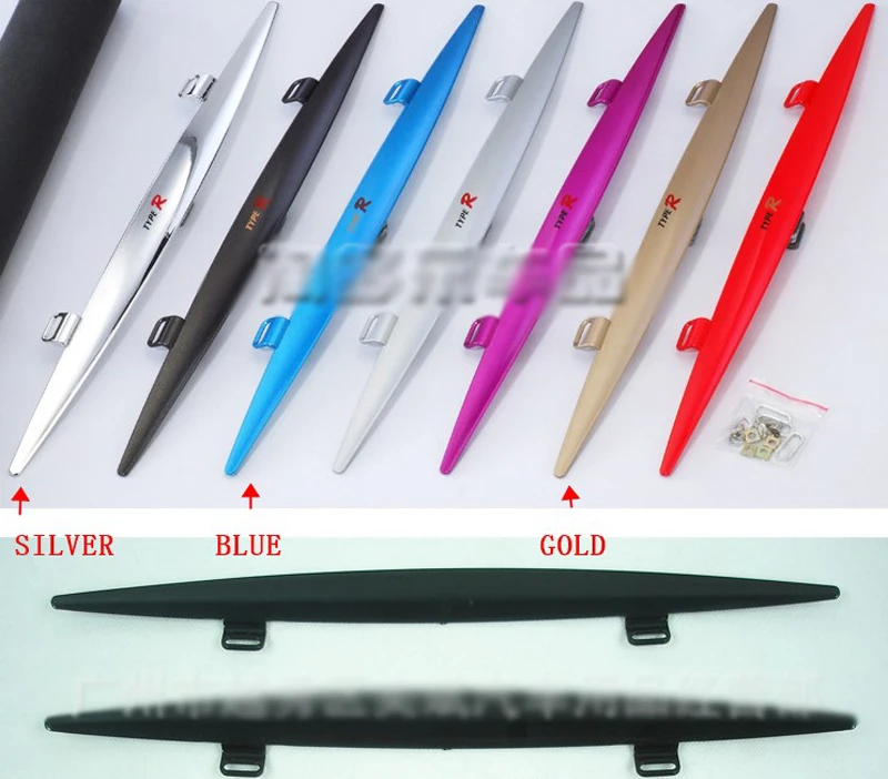 Sporty Anti vibration Windscreen Wiper Blade Spoiler 2Pcs BLUE, silver