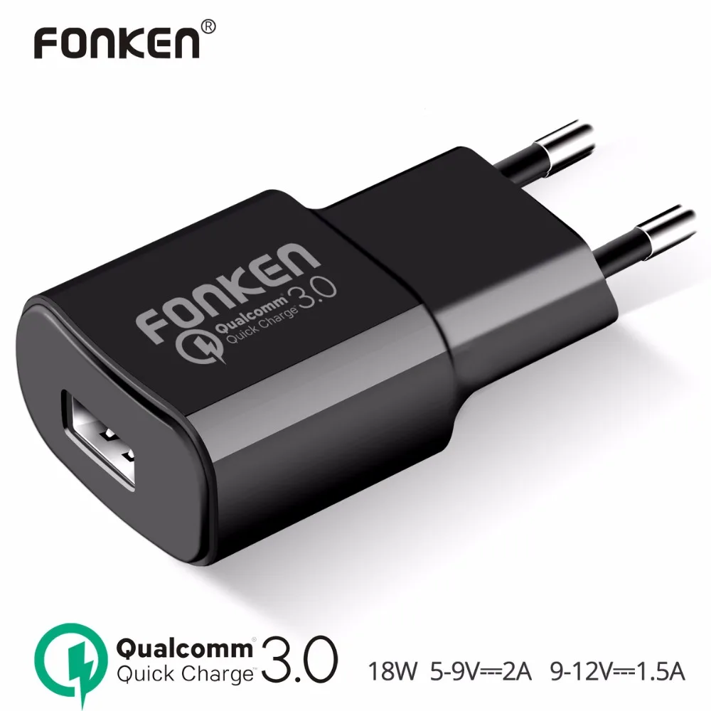 Beste FONKEN 18 w USB Charger Quick Charge 3.0 Fast Charger QC3.0 QC2.0 Draagbare Muur USB Adapter Opladen Power Bank Mobiele laders