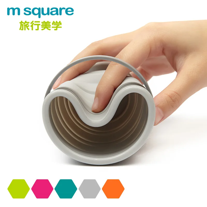 Camping al aire libre de silicona plegable portátil de tazas de viaje de las actividades al aire libre puede ser realizado con un tazón plegable Casa de tazas