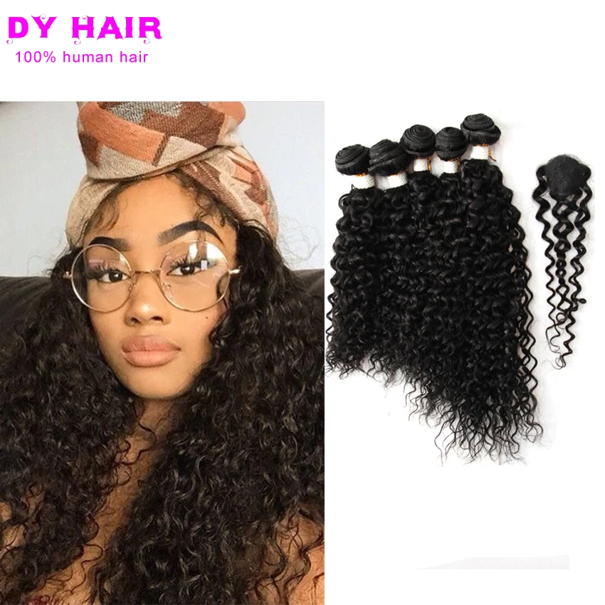 Queen Hair Products curly hair with closure Ms Lula kinky bundles Deep Curly Weave |