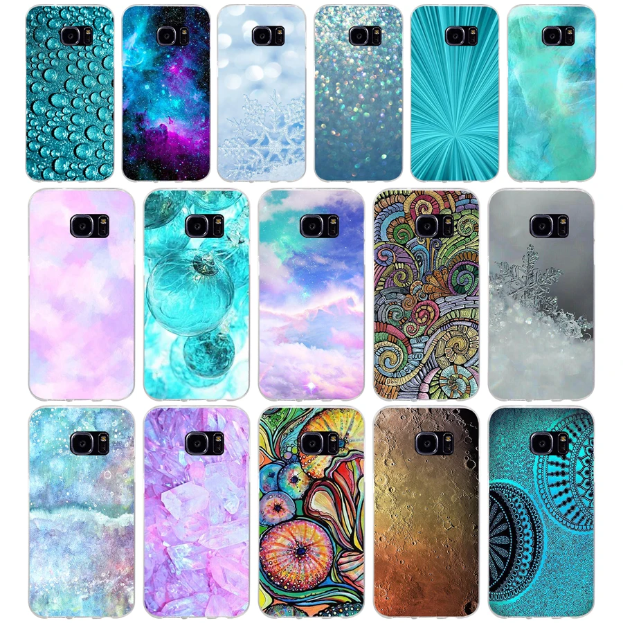 214H Cristallo Di Quarzo Rock Rosa Viola Aqua Space Custodia Morbida In Silicone Tpu Per Samsung Galaxy S6 S6 S7 Edge S8 S9 Plus Custodia