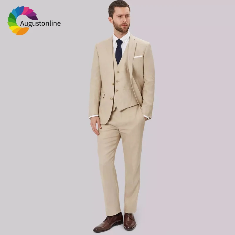 Men Suits Wedding Groom Tuxedos Slim Fit Bridegroom Suits 3 Pieces (Jacket+Pants+Vest) Best Man Prom Party Blazer Costme Homme