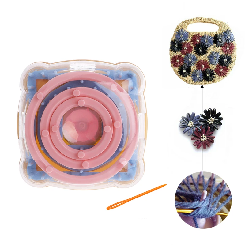 9Pcs Knitting Loom Flower Daisy Pattern Maker Wool Yarn Needle Knit