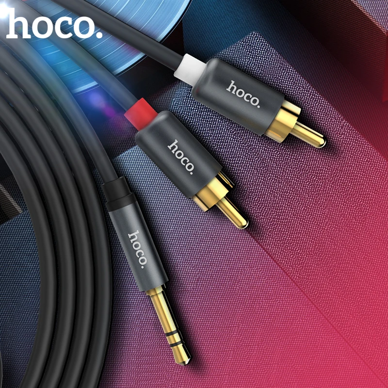 

HOCO RCA Cable 2RCA to 3.5 Audio Cable RCA to 3.5mm Jack RCA AUX Cable for DJ Amplifiers Subwoofer Audio Mixer Home Theater DVD