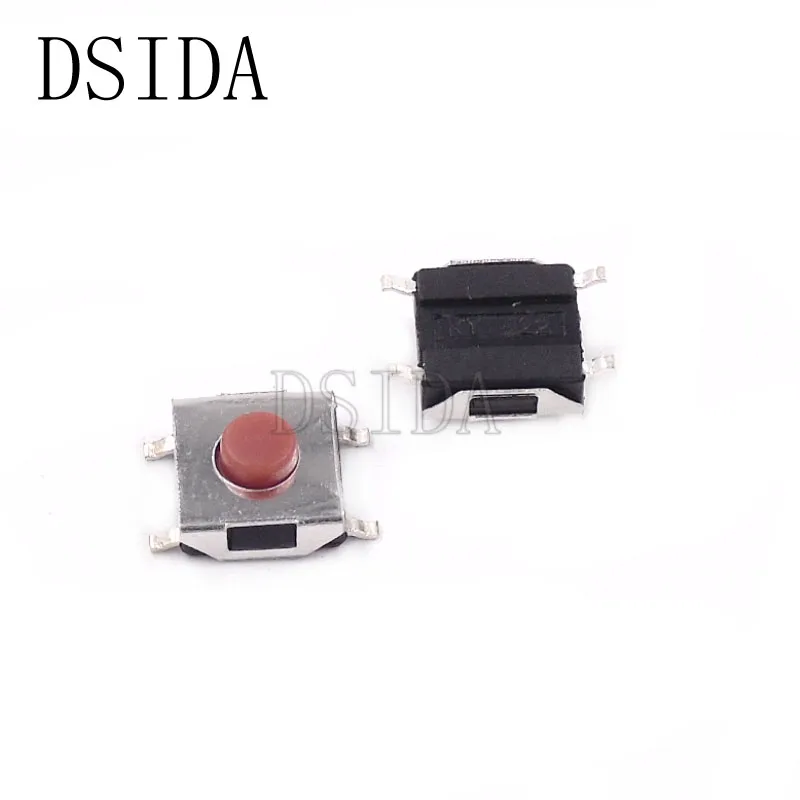 

50PCS Flat Red SMD 4Pin 6x6 Tact Push Button Switch 6*6*3.1MM Micro switch 6x6x3.1mm
