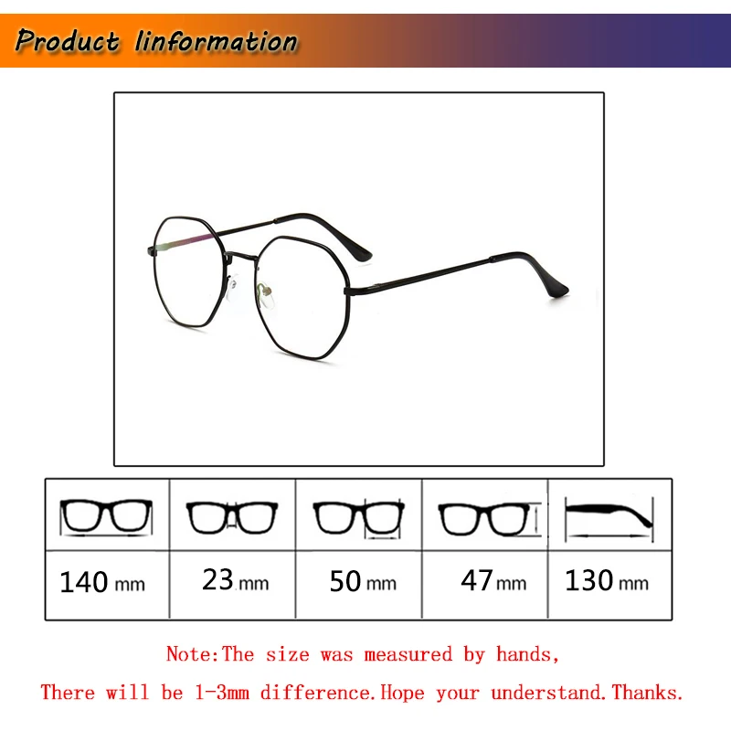 Женские и мужские очки для близорукости, оптические очки по рецепту, анти-синий светильник, многоугольные очки, близорукие, прицельные, Gafas-1 to-6,0 L3