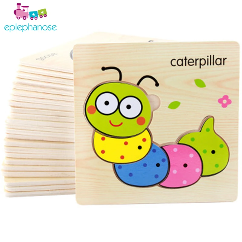 

baby puzzle 3d jigsaw wooden toys cartoon animals educational toys for children kids jigsaw game kids toys kinder spielsachen