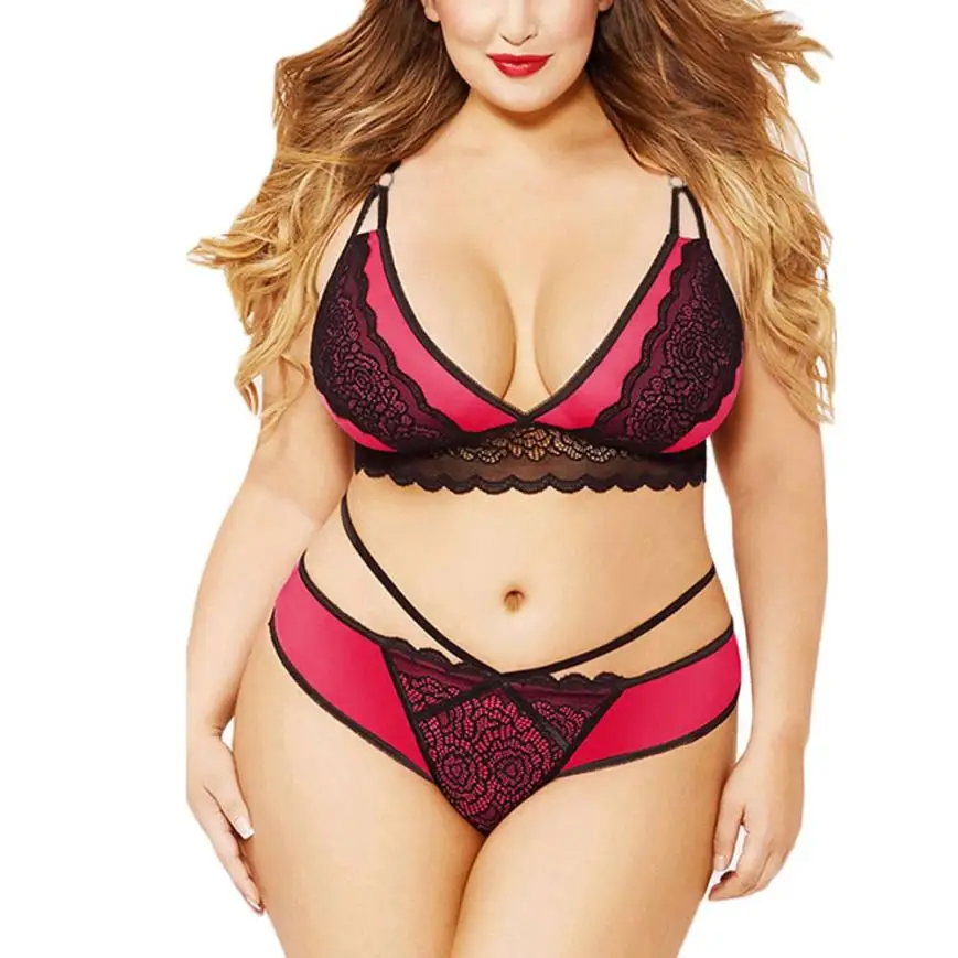 

New lace sexy bra set push up seamless embroidery bralette erotic lingerie 2018 plus size transparent women sets free ship #TH
