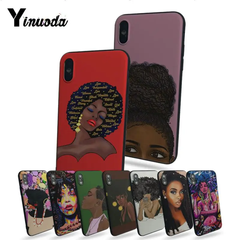 

Yinuoda Queen Afro Melanin Poppin black girl Newest Super Cute Phone Cases For iphone X 8 8plus 7 7plus 6s 6s Plus 5 5s 5c SE