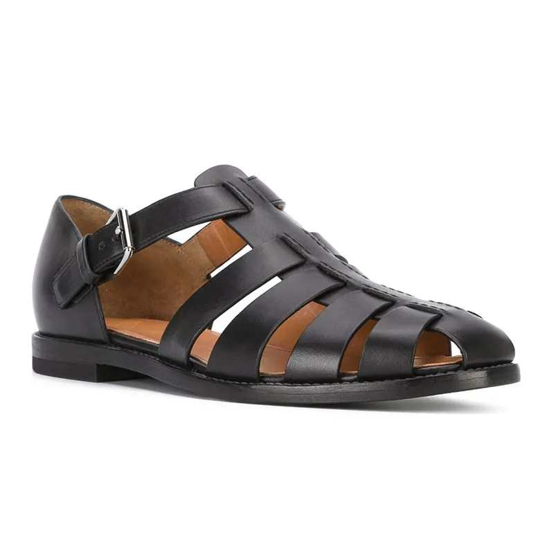 black fisherman sandals