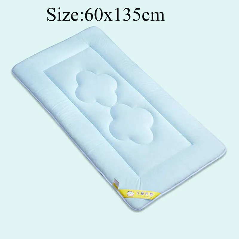 Blue(60x135cm) Fashion Newborn Mattress Bed Mat Baby Mattress Crib Toddler Bedding Comfortable Solid Color Washable Crib Sheet - Цвет: Blue(60x135cm)