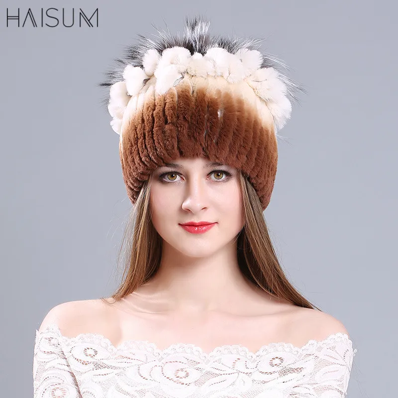 

New Rex Rabbit hair Hat female Fashion Leisure 100 Leather warm hat Youth trend MZ53