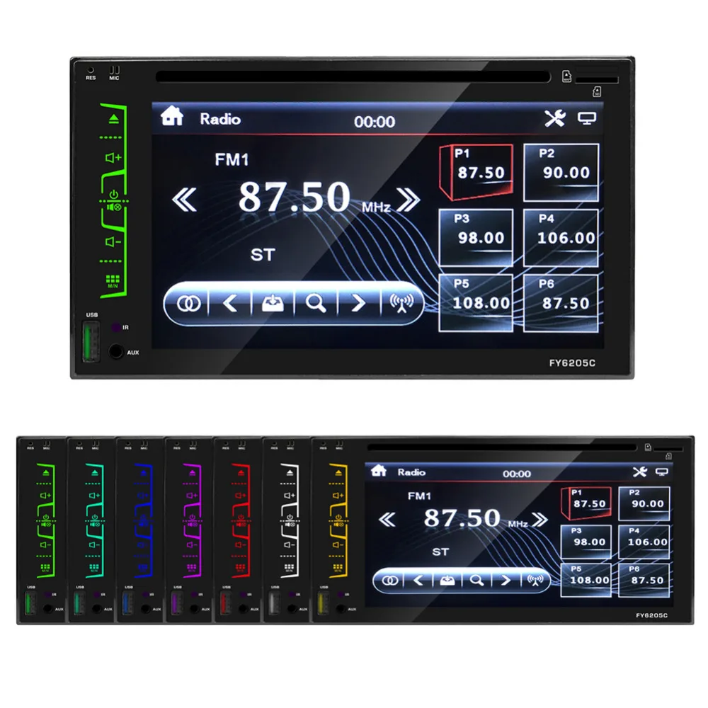2 Din 6 &quotавтомобиль DVD плеер Bluetooth Стерео Радио мультимедийный Поддержка рулевое