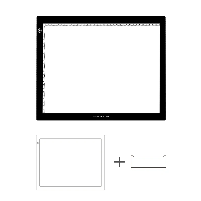 

GAOMON GB4 5MM Thickness LED Tracing Board Light Pad with GAOMON Practical Paper Clip