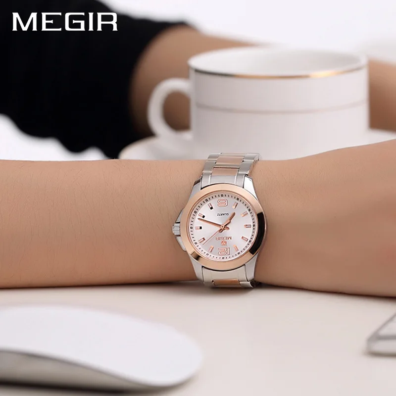MEGIR, модные женские часы, Relogio Feminino, брендовые, Роскошные, для влюбленных, кварцевые наручные часы, часы для женщин, Montre Femme, женские часы 5006