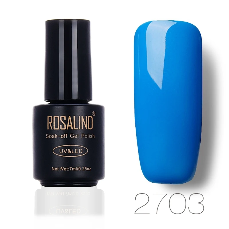 ROSALIND гель 1S 7 мл серый цвет серия УФ светодиодный замачивающийся гель лак для ногтей акриловый для дизайна ногтей накладные кончики наращивание гель лак - Цвет: 2703