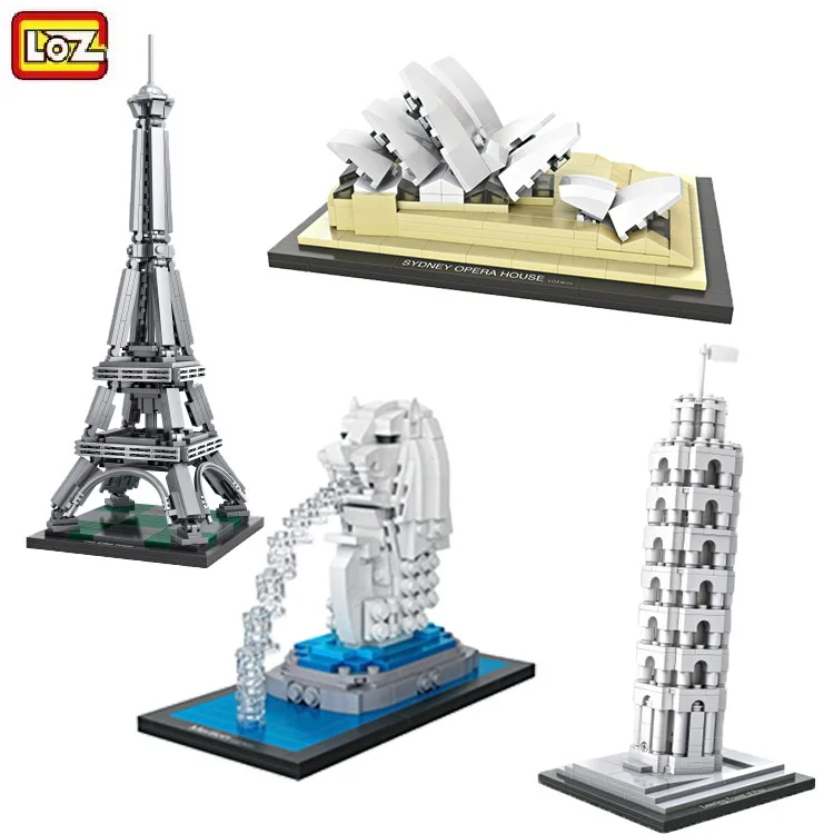 

LOZ Mini Blocks Building Bricks Architecture brinquedos Model Toy Educational Kids Gifts Children Present Pisa tower