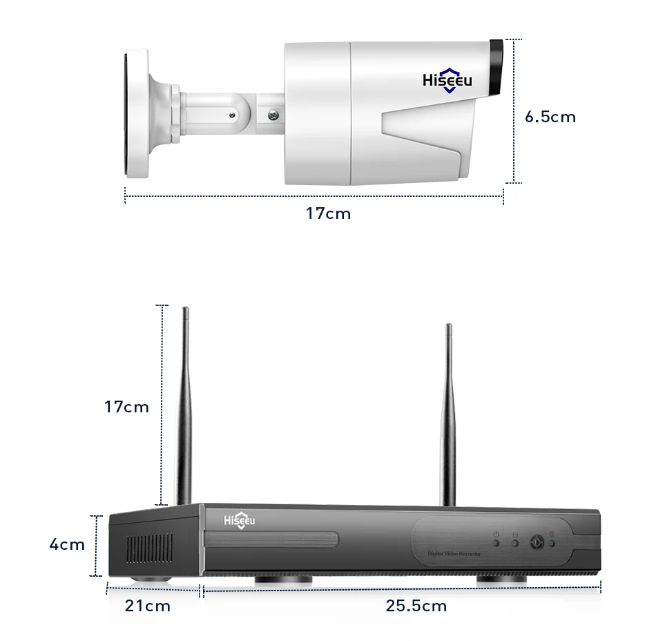 Hiseeu 4CH Беспроводной NVR комплект P2P 1080 P/960 P ИК Домашняя безопасность Водонепроницаемая уличная камера видеонаблюдения wifi система видеонаблюдения комплект