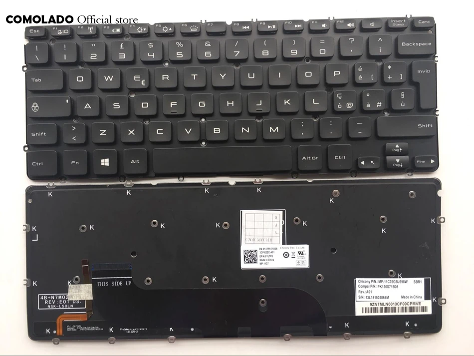 Итальянская клавиатура для DELL XPS 12 13 13D 13R L321X L322X 0MH2X1 L221 L321 L322 с подсветкой IT