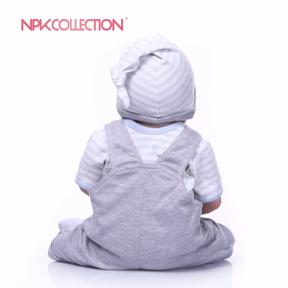 NPK Real 57 см Силиконовый мальчик Reborn Baby Bear Doll игрушки принцесса младенцы кукла парик