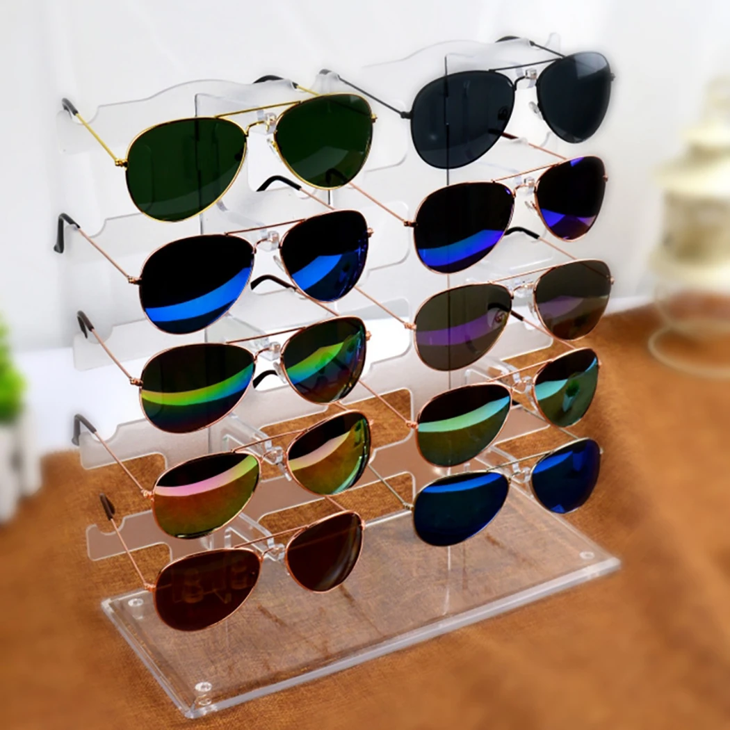 5 слоев органайзер для ювелирных изделий 10 пар пластиковые солнцезащитные очки Рамка стойка Дисплей стенд держатель