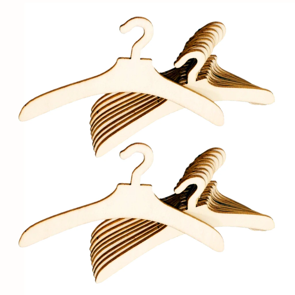 Buy Handmade 20 Pieces Mini Wooden Hangers Coat