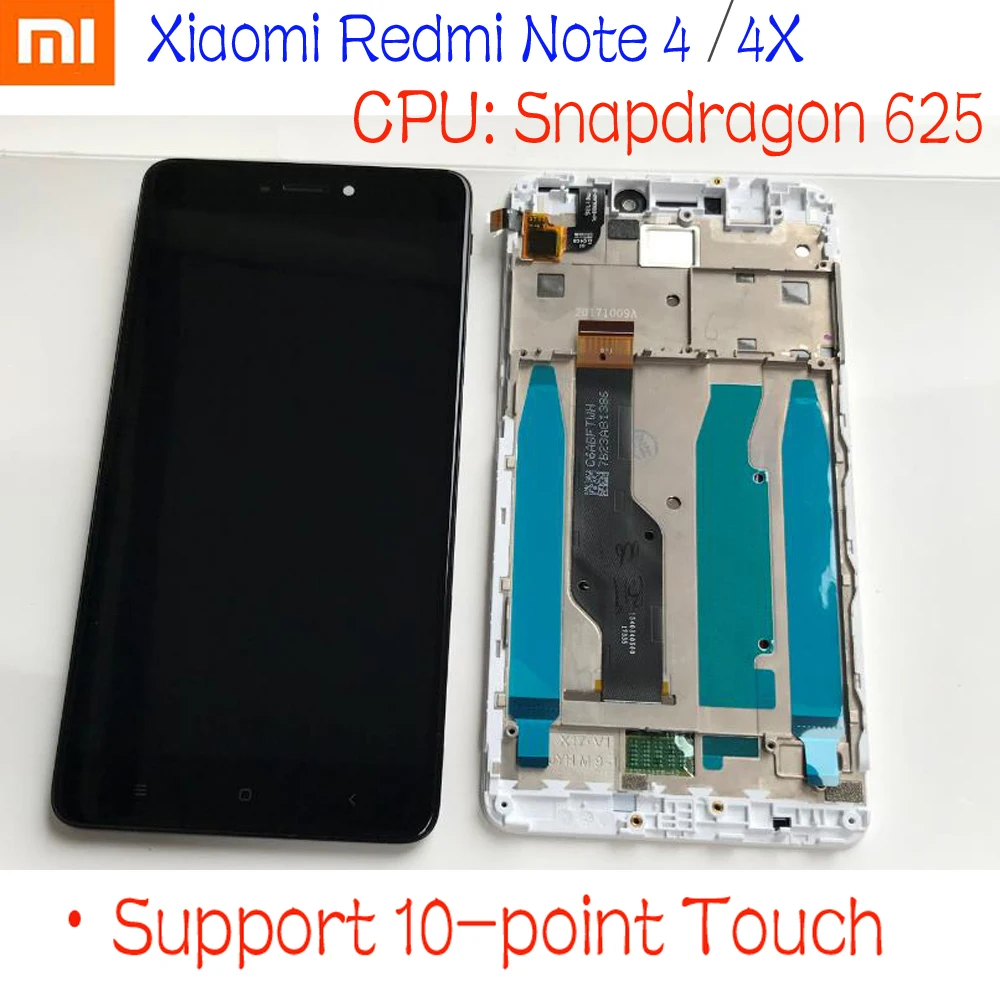 ЖК дисплей с сенсорным экраном и дигитайзером в сборе рамкой для Xiaomi Redmi Note 4 4X MTK