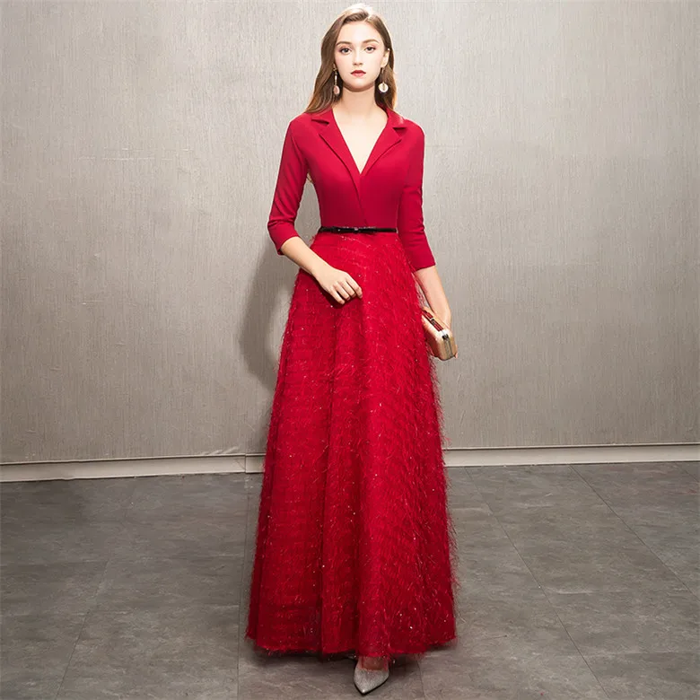 wei yin 2022 Black Evening Dresses Elegant Lace Evening Gowns Long Formal Evening Dress Styles Women Prom Party Dresses WY1248 long sleeve formal dresses Evening Dresses