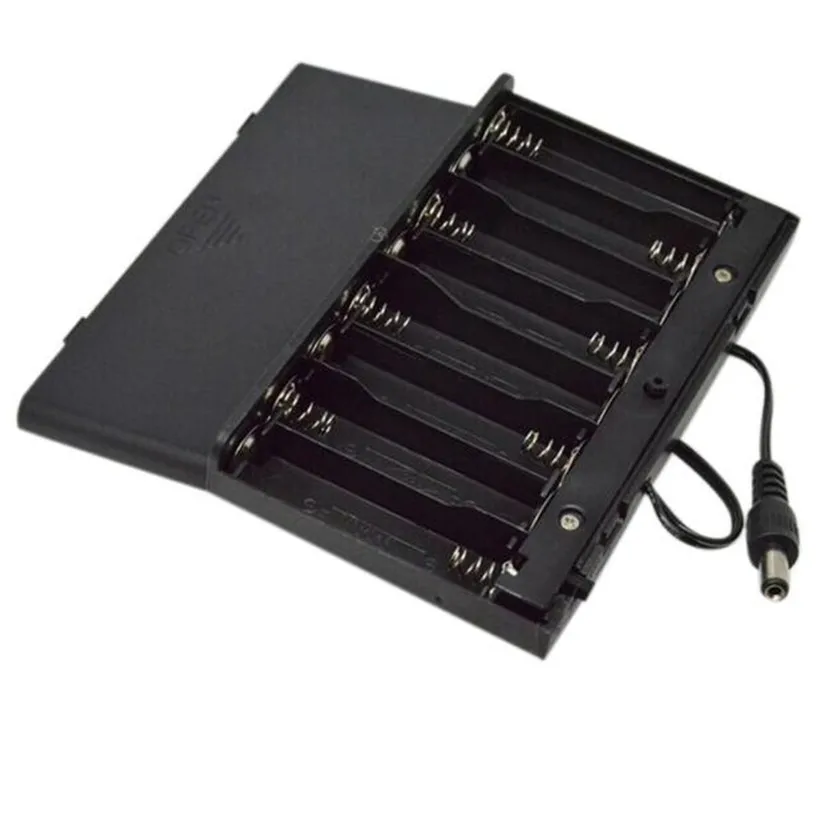 

DIY 12V 8 x AA Battery Holder Case Box With Leads Switch MOSUNX Futural Digital Hot Selling New F35