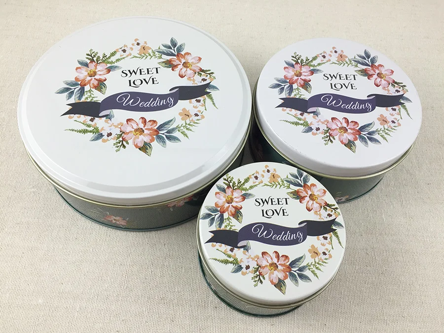 

3pcs/set New Arrival! Round Shape Food-grade Biscuit box Tin Storage Case Mini Pill Box Jewerly Box Free Shipping
