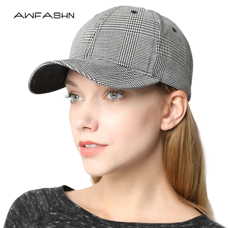

2019 Baseball Cap Women's Adjustable Cap Casual leisure lattice hats Solid Color Fashion Snapback Summer Fall hat