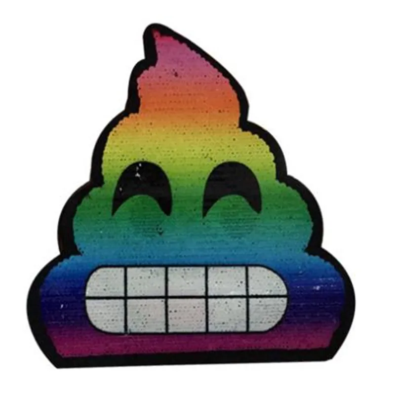 

Clothing girl Sequin patches Reversible change color Cartoon POO Up and Down Flip Patch for clothes stranger things Stickers
